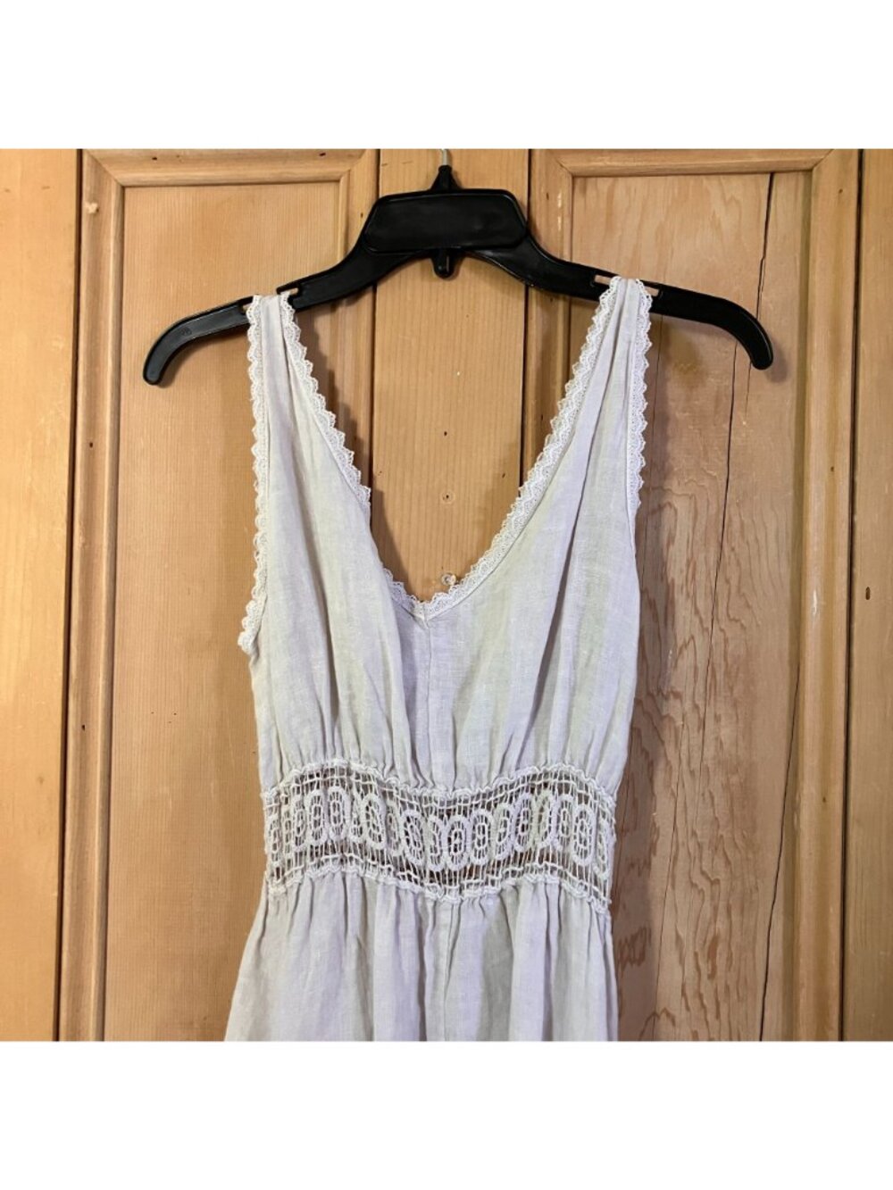 Terzo Millenio Womens 100% Linen Made In Italy Dress Medium White Ivory SP EXC - Picture 11 of 12